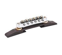 Tomotato Puente para Guitarra Jazz, Puente Dorado de Aleación de Zinc y Caoba con Rodillos Ajustables para Guitarra Tipo SG, Accesorio Musical para Músicos de Jazz