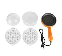 Tomotato Sartén Eléctrica, Mini Sartén Antiadherente Multifunción con 2 Rejillas para Cocinar al Vapor, 220V, Material ABS y PP, para Desayunos Familiares