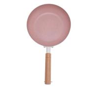 Tomotato Sartén Frito de 7.9 Pulgadas, Sartén Antiadherente de Aluminio, Utensilios de Cocina de la Parrilla para Alevines de Cocina con Asa de Madera para Acampar la Parrilla de Cocción