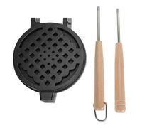Tomotato Sartén para Gofres Antiadherente de Doble Cara, Sartén Mini para Gofres de Aleación de Aluminio con Mango Extraíble, Sartén para Sandwich, Ideal para Desayuno y Uso en Cas