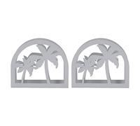 Tomotato Soporte Vertical para Servilletas de Acero Inoxidable, Porta Servilletas de Mesa con Diseño Hueco para Decoración de Hogar y Oficina 2 Piezas (Patrón de árbol de coco)