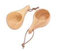 Tomotato Taza de Madera para Acampar, 2 Piezas de Goma de Madera Camping Taza Mini Portátil Beber Taza de Té Nordic Design Taza de Café para Cocina al Aire Libre Camping