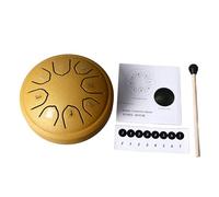 Tomotato Tongue Drum 4.5 Inch 8 Tone C Key, Carbon Steel Mini Hand Pan Drum Instrumento Musical para Adultos y Niños Principiantes (Oro)