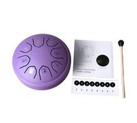 Tomotato Tongue Drum 4.5 Inch 8 Tone C Key, Carbon Steel Mini Hand Pan Drum Instrumento Musical para Adultos y Niños Principiantes (Púrpura)