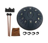 Tomotato Tongue Drum de Acero 6 Pulgadas 11 Notas, Tambor de Lluvia Azul Marino con Baquetas, Púas, Libro de Música, Pegatina y Bolsa de Transporte para Relajación y Meditación