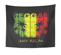 TOMPOP Tapiz colorido con eslogan musical Just Relax, gráficos, decoración del hogar, para colgar en la pared para sala de estar, dormitorio, 50 x 60 pulgadas