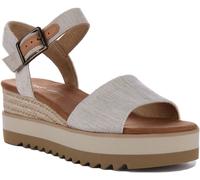 TOMS 10017908 Diana Ultra Ligero Cuerda Tiras Entresuela Mujer Sandalia Natural