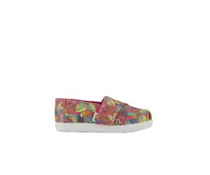 TOMS Alpargata clásica de Alpargata para niñas pequeñas, Estampado Fucsia Birds of Paradise, Talla 9, Pink, 9 UK Child