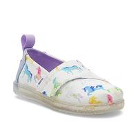 TOMS Alpargata clásica, Mocasín Plano Niñas, White Watercolor Ombre Unicorns, 19.5 EU