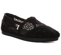 Toms Alpargata Classic Crochet Alpargatas Slip On Planas Mujer Negro EU 36-42