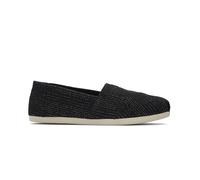 TOMS Alpargata Cloudbound, Mocasines Planos Mujer, Black Metallic Linen Stripe, 38 EU