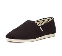 TOMS Alpargata de algodón reciclado, Mocasines Planos Hombre, Negro/Blanco, 44 EU