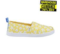Toms Alpargata Junior Niñas Chic sin Cordones Diseño Moderno Zapatillas Amarillo