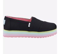 Toms Alpargata Junior Niñas Plataforma Zapato sin Cordones Moda Multicolor Negro