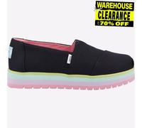 Toms Alpargata Junior Niñas Plataforma Zapato sin Cordones Moda Multicolor Negro