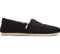 TOMS Alpargata, Mocasín Plano Mujer, Black Wide Recycled Cotton Canvas, 38 EU Ancho