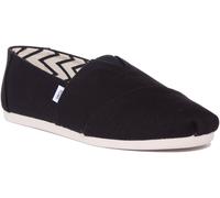 TOMS Alpargata de algodón reciclado, Mocasines Planos Hombre, Negro/Blanco, 43.5 EU