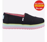 Toms Alpargata Plataforma Niña Junior Zapato Sin Cordones Multicolor Negro