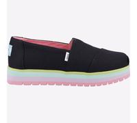 Toms Alpargata Plataforma Niña Junior Zapato Sin Cordones Multicolor Negro