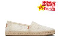 Toms Alpargata Rope 2.0 Mujeres Chic Floral Moda Diseñador Zapatos Casual Crema