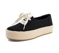 TOMS Alpargata Valencia con Cordones para Mujer, Lona Negra, 5.5 UK