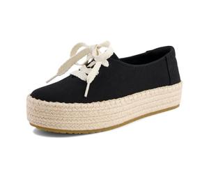 TOMS Alpargata Valencia con Cordones para Mujer, Lona Negra, 5.5 UK