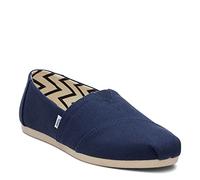 TOMS - Alpargata Wide, Mocasín Plano, Navy Wide Recycled Cotton Canvas,