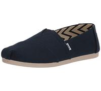 TOMS - Alpargata Wide, Mocasín Plano, Navy Wide Recycled Cotton Canvas,