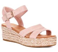 Toms Audrey Wedge Ultra Fem Rope Suede Leather Sandalias De Mujer Rosa EU37-41