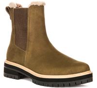 Toms Bennet Botas Nubuck Cuero Forro de Piel Botines Verde Oliva Mujer EU 36-42