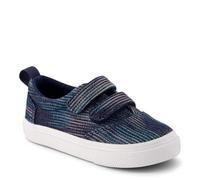 TOMS Boy's Fenix Double Strap Sneaker, Navy Novelty Denim, 4 UK Child
