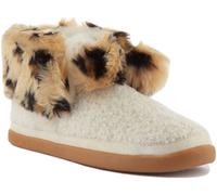 Toms Celeste Negros Cómodo Piel Forro Leopardo Pom Bota Caliente Talla EU 36-42