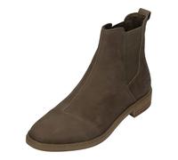 TOMS Charlie Leather - Botas Chelsea de tacón castaño para mujer, Piel nobuk Canteen, 38.5 EU