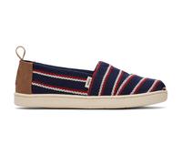 TOMS Classic Alpargata, Mocasín Plano Niñas, Navy Woven Stripes, 30 EU