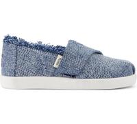TOMS Classic, Alpargata sin Cordones Niñas, Dark Sky Textured Denim with Fray, 9 UK Child