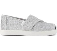 TOMS Classic, Alpargata sin Cordones Niñas, Silver Iridescent Glimmer, 3 UK Child