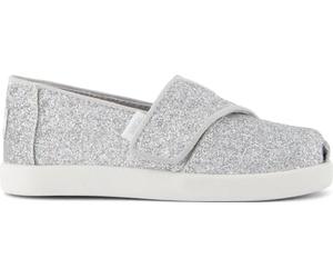 TOMS Classic, Alpargata sin Cordones Niñas, Silver Iridescent Glimmer, 4 UK Child