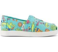 TOMS Classic, Alpargata sin Cordones Niños, Mediano Verde, 7 UK Child