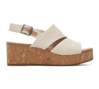 TOMS Claudine, Sandalias con cuña Mujer, Natural Metallic Linen, 42.5 EU