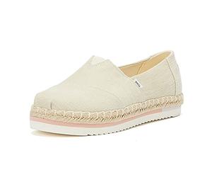 TOMS Cuerda de Plataforma de Alpargata para Mujer, Sarga Pesada Natural, 35.5 EU