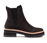 TOMS Dakota, Botas Estilo Chelsea Mujer, Water Resistant Black Leather/Faux Fur, 38 EU