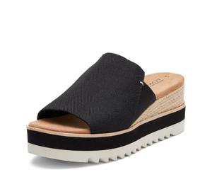 TOMS Diana Mule para mujer, Lona pesada de ancho ancho negro, 9.5