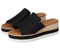 TOMS Diana Mule, Sandalias con cuña Mujer, Lona Pesada Negra, 36 EU
