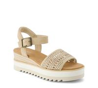 TOMS Diana, Sandalia Mujer, Champagne Metallic Basket Weave Suede, 38.5 EU