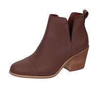 TOMS Everly Cutout, Botas Cortas al Tobillo Mujer, Chestnut Leather, 35.5 EU