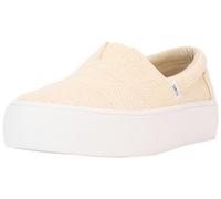 TOMS Fenix - Tenis de Plataforma para Mujer, Rayas de Lino metálico Natural sin teñir, 37.5 EU