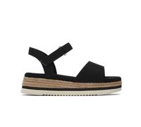 TOMS Girl's Diana Wedge Sandal, Lona negra., 36.5 EU