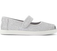 TOMS Girl'S Nora Mary Jane Flat, Silver Iridescent Glimmer, 30.5 EU
