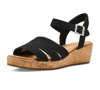 TOMS Julia, Sandalias con cuña Mujer, Tejido Negro Flameado, 41 EU