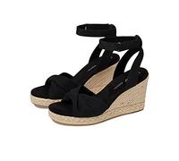 TOMS - Marisela, Sandalias con cuña, Black Slubby Woven,